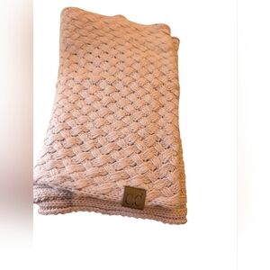 C.C brand cable knit infinity scarf In A Light Pink Color.